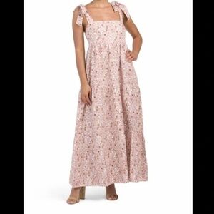 House of Harlow smocked floral tie strap midi dress 37768